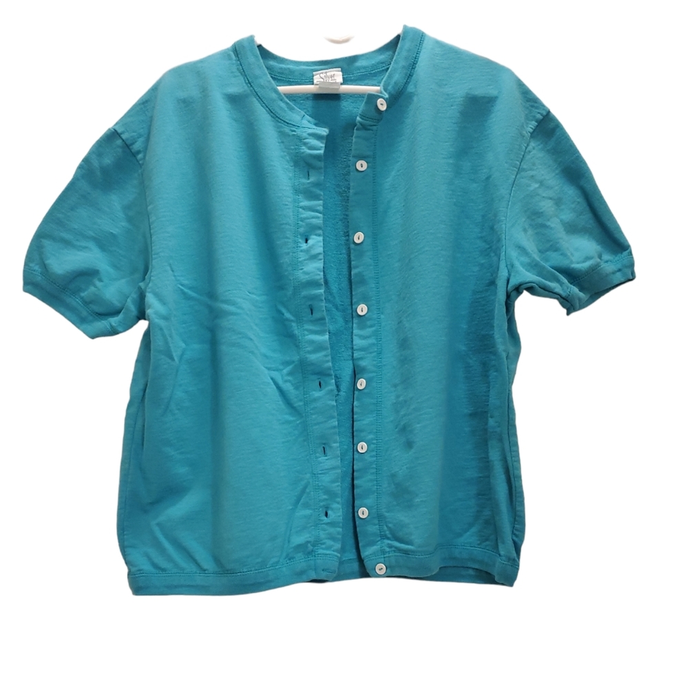 Silver Wear, Women's L, teal, Button up, Sweatshirt tshirt